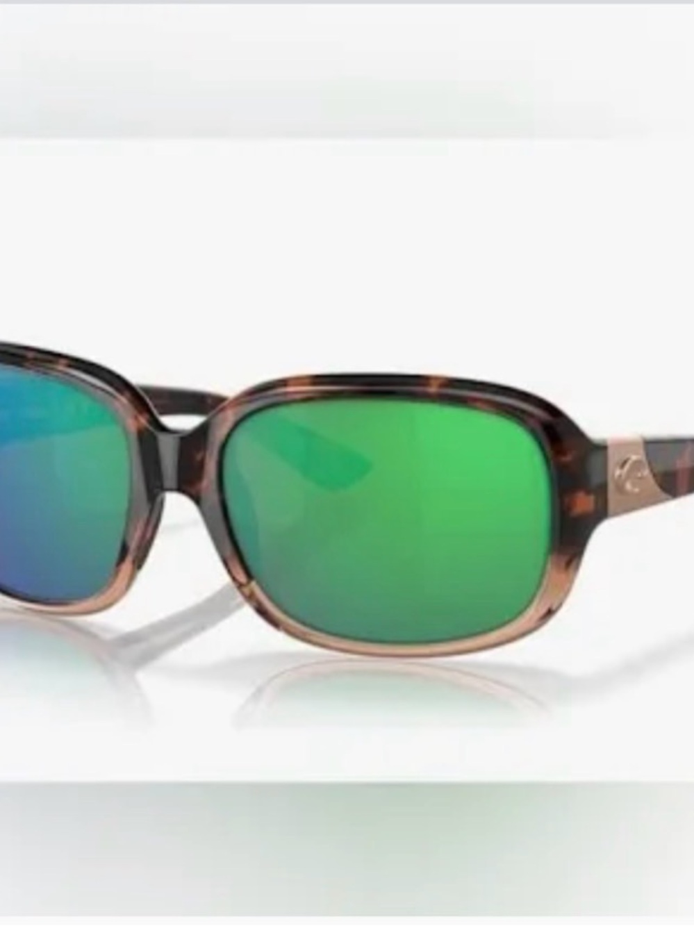 Costa Del Mar Gannett Tortoise Sunglass Green Mirror Lens 580 POLARIZED $370msrp